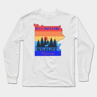 Wyoming Yellowstone National Park, Wild Life Long Sleeve T-Shirt